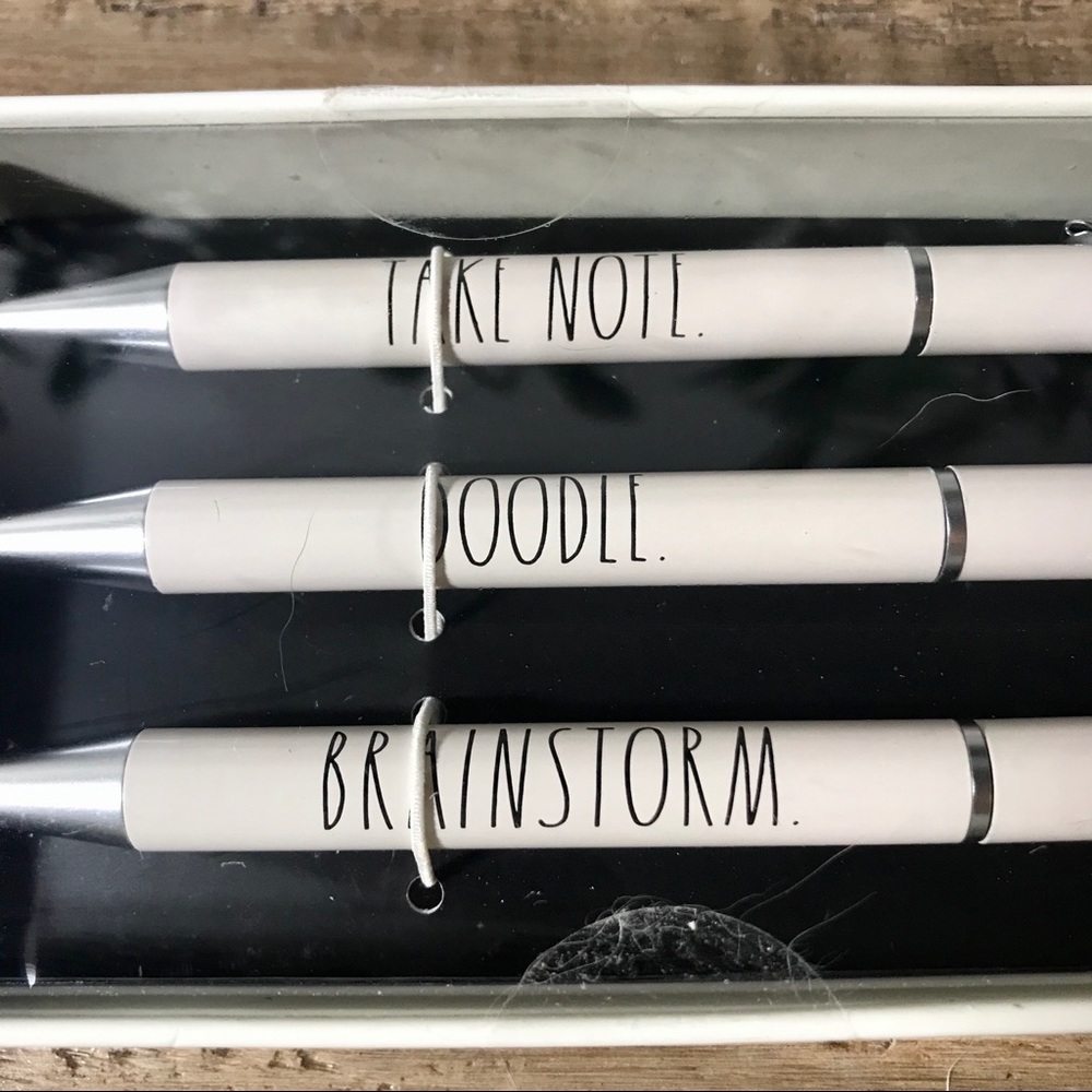 🆕Rae Dunn Pen Set Take Note, Doodle, Brainsorm